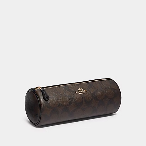 Coach Handbags - Coach Makeup Brush Holder In Signature Canvas Gold/Brown Black